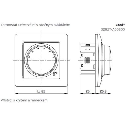 ABB Zoni kryt termostatu šedá 3292T-A00300 241 (2CHT910300A4241)