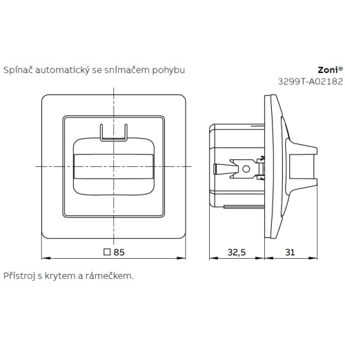 ABB Zoni pohybové čidlo matná černá 3299T-A02182 237 (2CHT702182A4237) (obrázek 3)