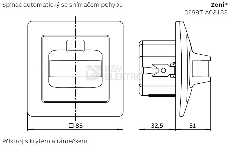 Obrázek produktu ABB Zoni pohybové čidlo šedá 3299T-A02182 241 (2CHT702182A4241) 1
