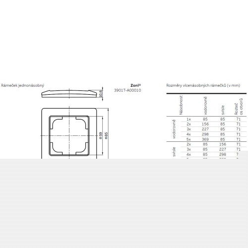 ABB Zoni čtyřrámeček matná bílá 3901T-A00040 240 (2CHT010040A6240)