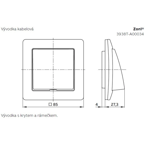 ABB Zoni kabelový vývod bílá 3938T-A00034 500 (2CHT480034A4500) (obrázek 3)