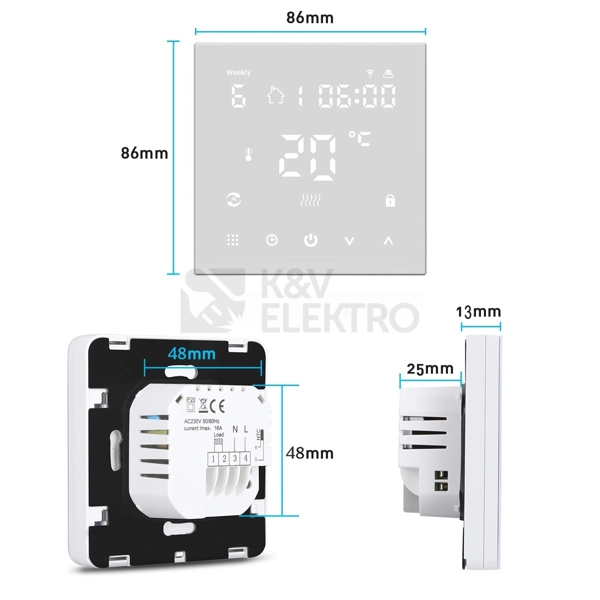 Obrázek produktu TERMOSTAT W3FANCOILBLACK WIFI 1
