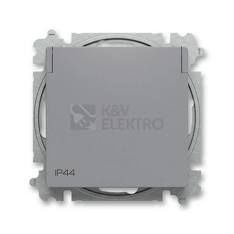 Obrázek produktu ABB Zoni zásuvka IP44 šedá 6619T-A06995 241 s clonkami 2CHT196995A6241 0