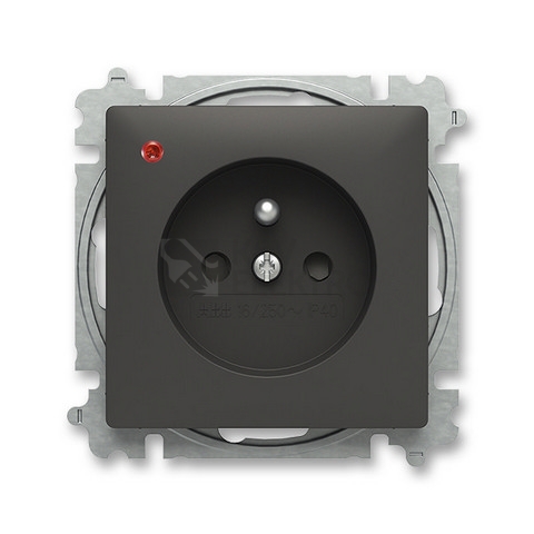 Obrázek produktu ABB Zoni zásuvka matná černá 6699T-A06657 237 s přepěťovou ochranou 0