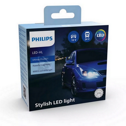 Obrázek produktu Autožárovky Philips H1-LED Ultinon Pro3021 12/24V 19W P14,5s 11258U3021X2 (v balení 2ks) 0