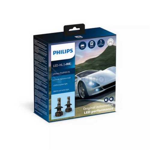 Autožárovky Philips HL H4-LED Ultinon Pro9100 12/24V 13,2W P43t-38 11342U91X2 (v balení 2ks)