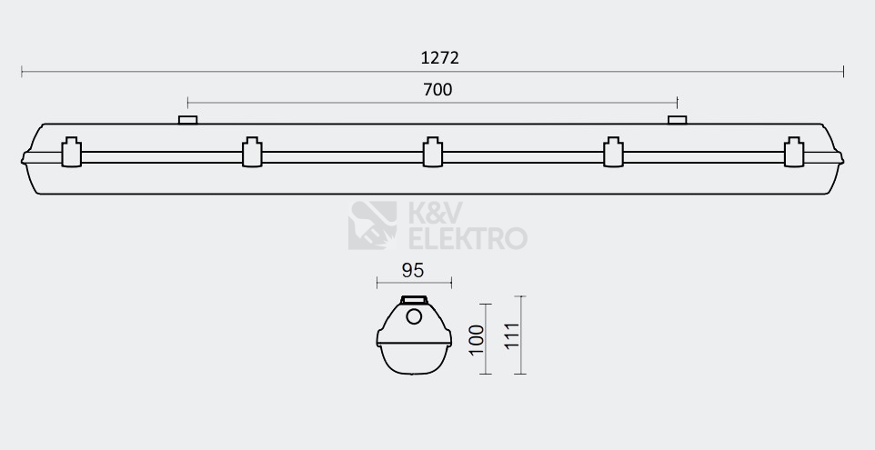 Obrázek produktu  Svítidlo TREVOS PRIMA LED TUBE SLIM 2x120 PC  bez LED trubic 3