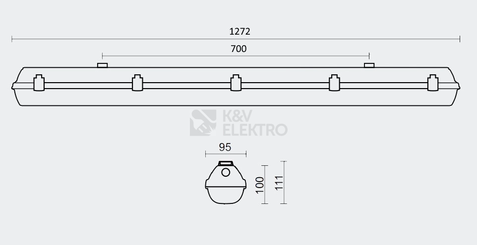 Obrázek produktu Svítidlo TREVOS PRIMA LED TUBE SLIM 2x120 PC bez LED trubic 3