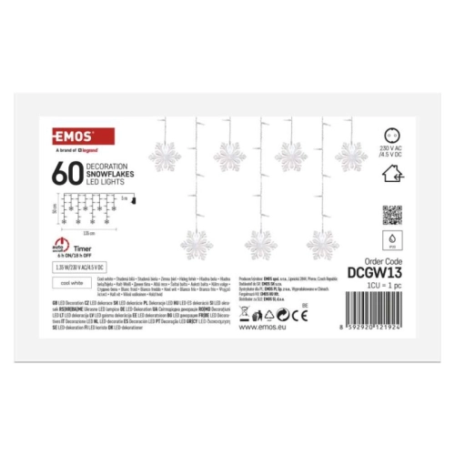 LED vánoční závěs EMOS DCGW13 vložky 150x55cm vnitřní použití studená bílá s časovačem (obrázek 6)