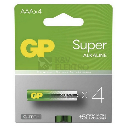 Obrázek produktu  Mikrotužkové baterie AAA GP G-TECH LR03 Super alkalické (blistr 4ks) 2