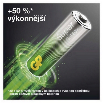 Obrázek produktu  Mikrotužkové baterie AAA GP G-TECH LR03 Super alkalické (blistr 4ks) 5