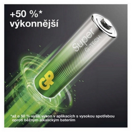 Tužkové baterie AA GP G-TECH LR6 Super alkalické (blistr 4ks) (obrázek 9)