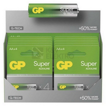 Obrázek produktu  Tužkové baterie AA GP G-TECH LR6 Super alkalické (blistr 4ks) 4