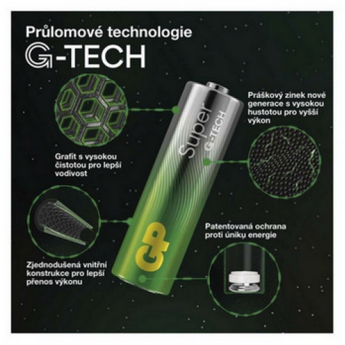 Baterie C GP G-TECH LR14 Super alkalické (blistr 2ks)