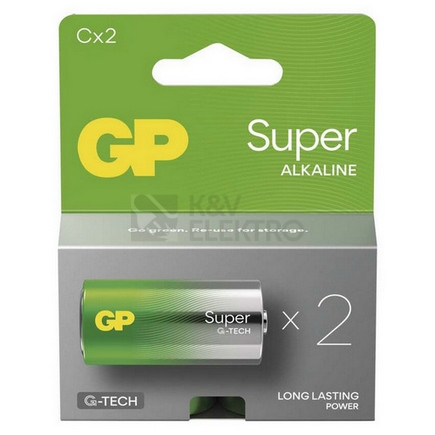 Obrázek produktu  Baterie C GP G-TECH LR14 Super alkalické (blistr 2ks) 2