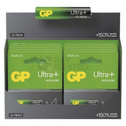 Obrázek produktu  Mikrotužkové baterie AAA GP G-TECH LR03 Ultra Plus alkalické (blistr 4ks) 4