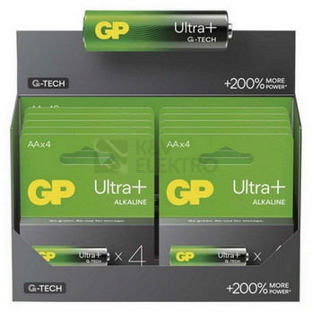 Obrázek produktu  Tužkové baterie AA GP G-TECH LR6 Ultra Plus alkalické (blistr 4ks) 4