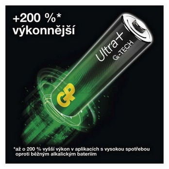 Obrázek produktu  Tužkové baterie AA GP G-TECH LR6 Ultra Plus alkalické (blistr 4ks) 7