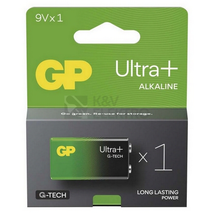 Obrázek produktu Baterie 9V GP G-TECH 6LF22 Ultra Plus alkalická 1ks blistr 1