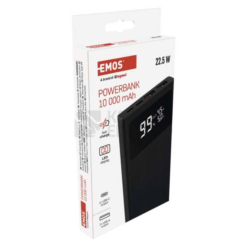 Obrázek produktu Powerbanka EMOS BetaQ 10 B0531B 10000mAh 22,5W 5