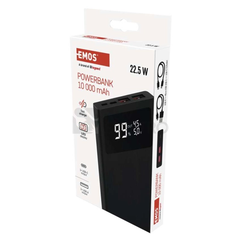 Obrázek produktu Powerbanka EMOS BetaQ 10 B0531B 10000mAh 22,5W 12