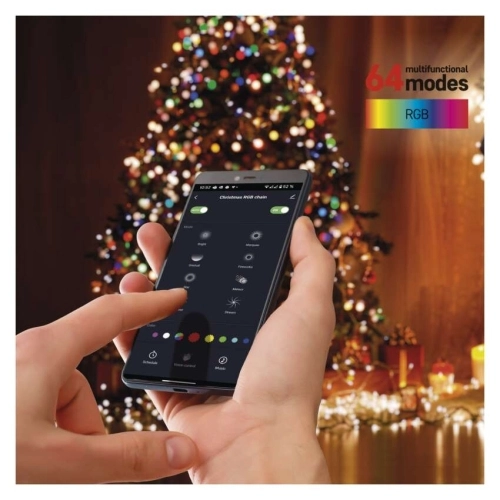 Vánoční osvětlení EMOS GoSmart (WiFi) D4ZR03 180LED řetěz 18m RGB 64 programů s časovačem (obrázek 4)
