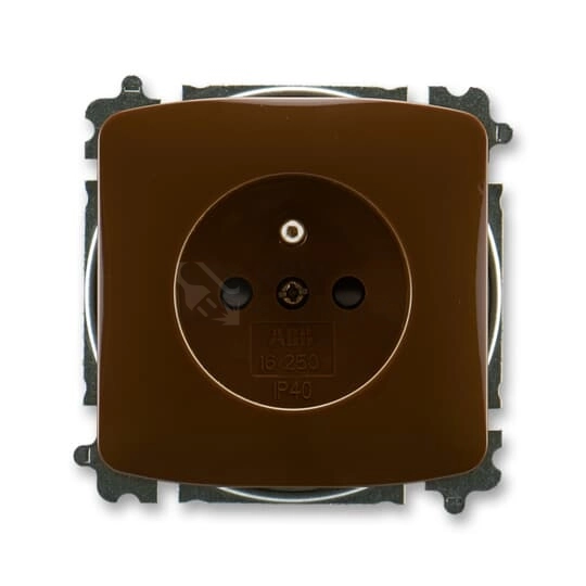 Obrázek produktu ABB Tango zásuvka hnědá 6619A-A06357 H s clonkami (2CHA196357A4528) 0