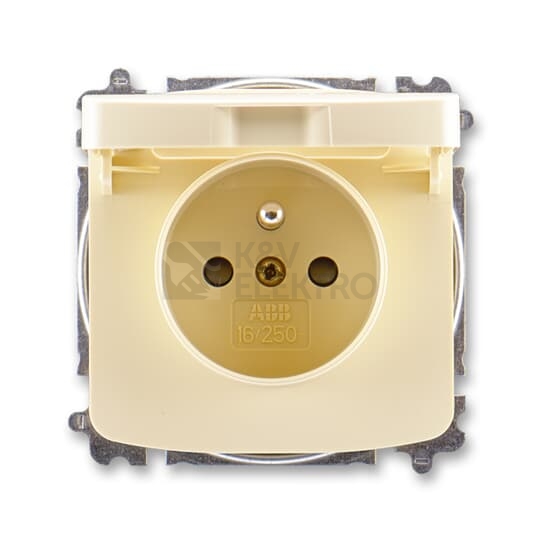 Obrázek produktu ABB Tango zásuvka s víčkem slonová kost 6619A-A06397 C s clonkami (2CHA196397A4511) 0