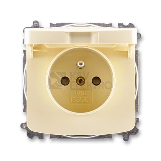 Obrázek produktu ABB Tango zásuvka s víčkem slonová kost 6619A-A06397 C s clonkami (2CHA196397A4511) 0