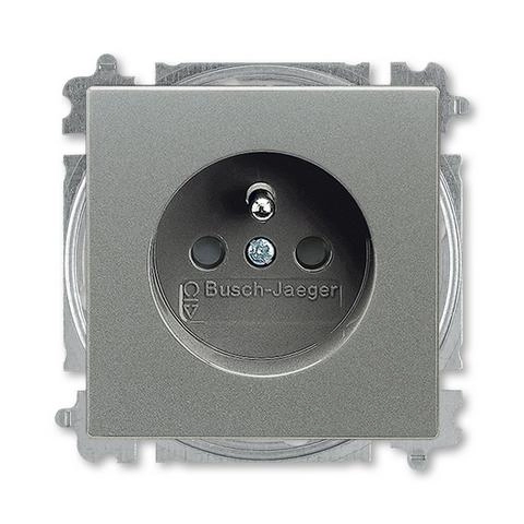 ABB zásuvka metalická šedá 6619B-A06357803 Solo,Solo Carat, Busch-axcent s clonkami (2CHB196357A4803)