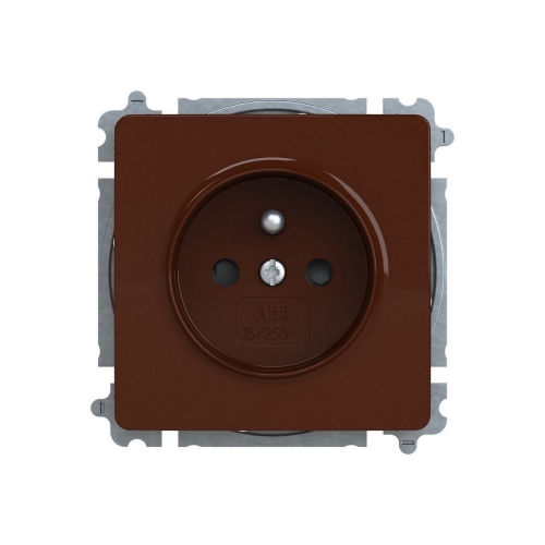 ABB Swing (L) zásuvka hnědá 6619G-A06357 H1 bezšroubová s clonkami (2CHG196357A4538)