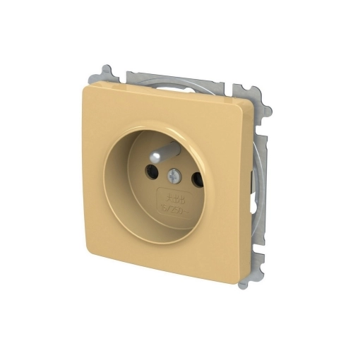ABB Swing (L) zásuvka béžová 6619G-A06357 D1 bezšroubová s clonkami (2CHG196357A4568)