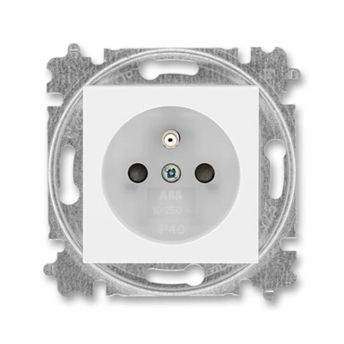 ABB Levit zásuvka bílá/ledová bílá 6619H-A06357 01 s clonkami (2CHH196357A4001)