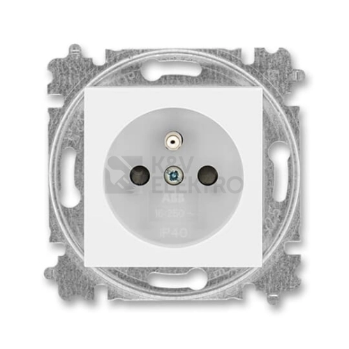 ABB Levit zásuvka bílá/ledová bílá 6619H-A06357 01 s clonkami (2CHH196357A4001)