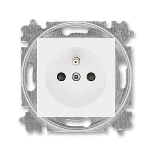 ABB Levit zásuvka bílá/bílá 6619H-A06357 03 s clonkami (2CHH196357A4003)