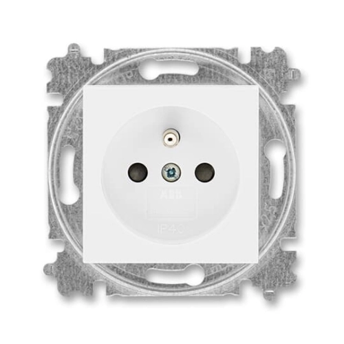 ABB Levit zásuvka bílá/bílá 6619H-A06357 03 s clonkami (2CHH196357A4003)