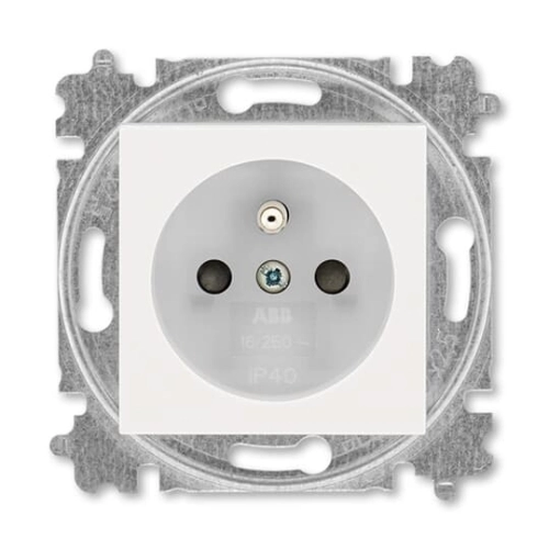 ABB Levit M zásuvka perleťová/ledová bílá 6619H-A06357 68 s clonkami (2CHH196357A4068)