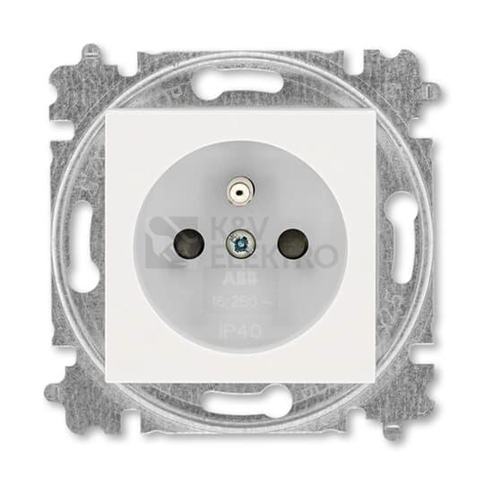 Obrázek produktu ABB Levit M zásuvka perleťová/ledová bílá 6619H-A06357 68 s clonkami (2CHH196357A4068) 0