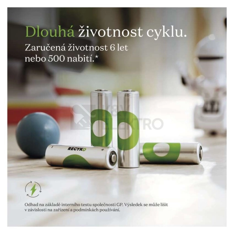 Obrázek produktu Nabíjecí mikrotužkové baterie AAA GP ReCyko HR03 950mAh NiMH B25112 (2ks v papírové krabičce) 11