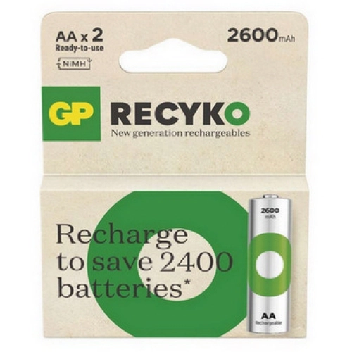 Nabíjecí tužkové baterie AA GP ReCyko HR6 2600mAh NiMH B25272 (2ks v papírové krabičce) (obrázek 4)