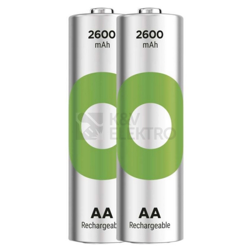 Nabíjecí tužkové baterie AA GP ReCyko HR6 2600mAh NiMH B25272 (2ks v papírové krabičce)