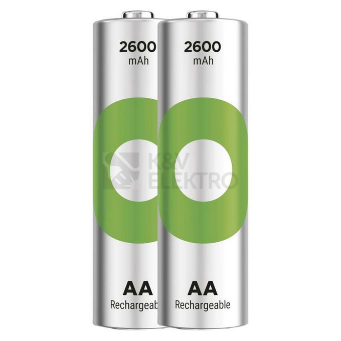 Obrázek produktu Nabíjecí tužkové baterie AA GP ReCyko HR6 2600mAh NiMH B25272 (2ks v papírové krabičce) 0