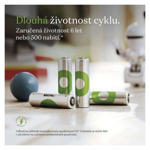 Nabíjecí baterie 9V GP ReCyko 200mAh NiMH B2552 (1ks v papírové krabičce) (obrázek 11)