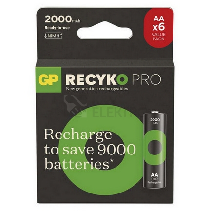 Obrázek produktu Nabíjecí tužkové baterie AA GP ReCyko Pro Professional HR6 2000mAh NiMH B2220 (blistr 6ks) 2