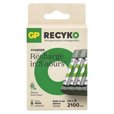 Obrázek produktu Nabíječka baterií GP Eco B441 + 4x AA ReCyko 2100mAh B50444 1