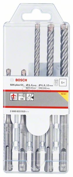 Obrázek produktu Sada SDS-plus vrtáků 5dílná Bosch 2.608.833.910 1