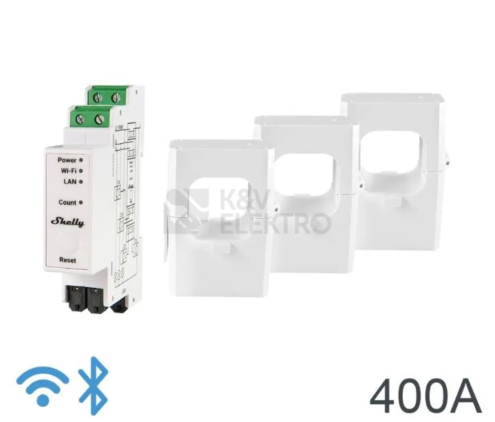Obrázek produktu  Měřič a monitor spotřeby elektrické energie WiFi/LAN Shelly Pro 3EM 0