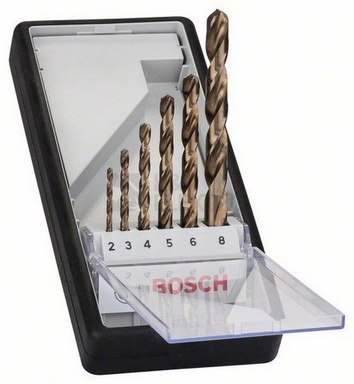 Obrázek produktu Sada vrtáků do kovu 6dílná Bosch Robust Line HSS-Co 2-8mm 2.607.019.924 1