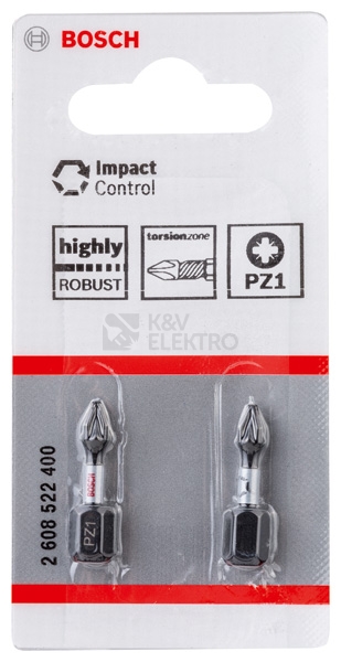 Obrázek produktu Bity šroubovací PZ1 blisr 2ks Bosch Impact Control 2.608.522.400 0