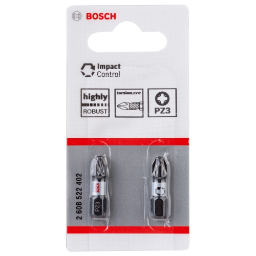 Bity šroubovací PZ3 blisr 2ks Bosch Impact Control 2.608.522.402